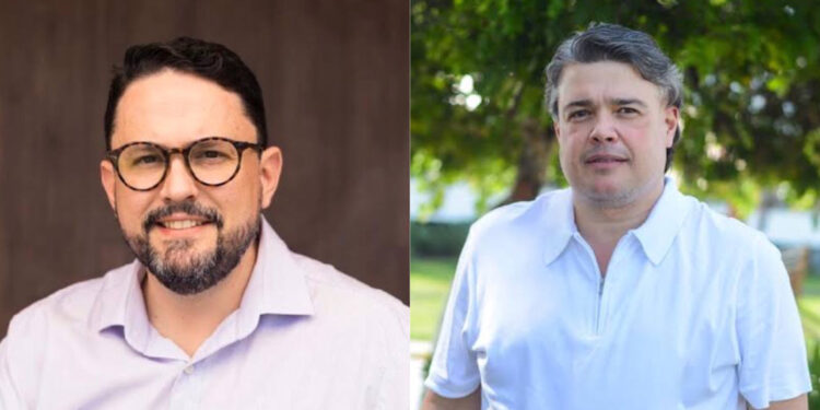 O secretário Guilherme Cavalcanti e o novo diretor do Porto, Delmiro Gouveia