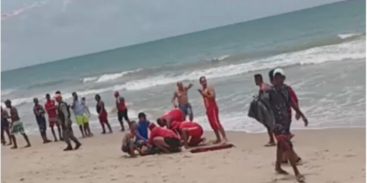 Adolescente atacado por tubarão na igrejinha, em Piedade