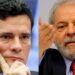 Sérgio Moro (esq), e Lula (dir.)