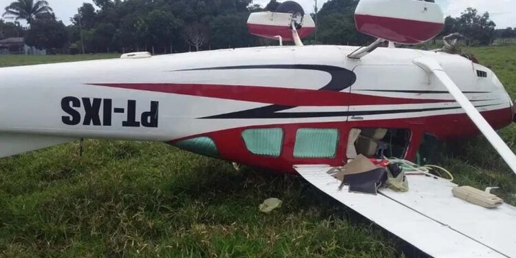 Avião caiu na região de Itapaiuna, em Juara, a 690 km de Cuiabá