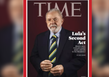 Edição da revista Time de maio de 2022 com o ex-presidente Lula na capa.