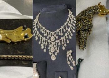 As joias foram avaliadas em R$ 16 milhões e retidas pela Receita Federal no Aeroporto de Guarulhos.