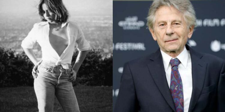 Samantha Geimer quando adolescente (esq.) e Roman Polanski em 2017