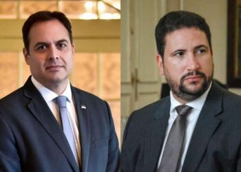 Ex-governador Paulo Câmara e ex-secretário de imprensa, Eduardo Machado