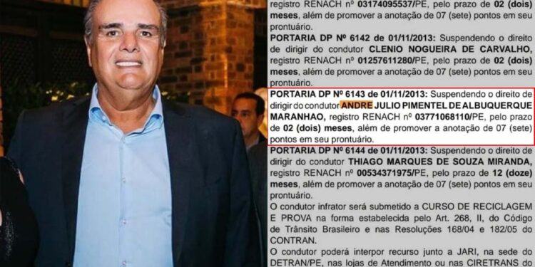 Empresário André Maranhão tem suspensão do direito de dirigir por dois meses