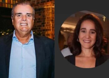 Empresário André Maranhão (esq.) e Xuxa Monte (dir.)