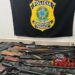 Armas e munições apreendidas em confronto com morte de garimpeiros na Terra Yanomami.