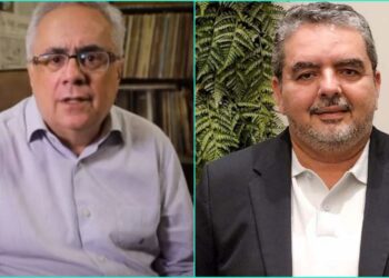Os jornalistas Luis Nassif e Ricardo Antunes.
