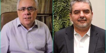 Os jornalistas Luis Nassif e Ricardo Antunes.