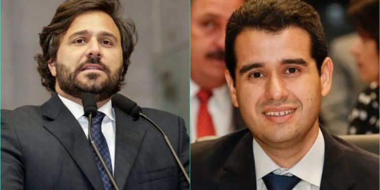 Rodrigo Novaes (esq) é eleito pelo TCE e estraga planos de Joaquim Lira (dir).