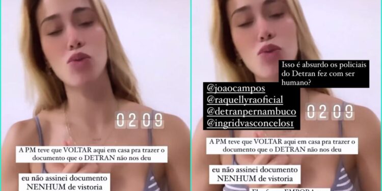 Influencer relata experiência perturbadora com o Detran de Pernambuco e pede explicações.