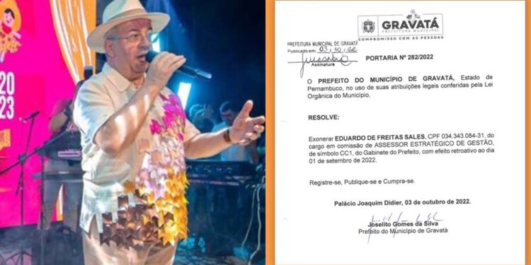 Prefeito exonerou Eduardo "Caçapa" do cargo de assessor estratégico