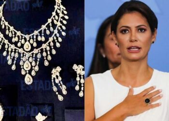 Itens de luxo apreendidos com comitiva do governo Bolsonaro em 2021.