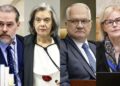 Dias Toffoli, Cármen Lúcia, Edson Fachin e Rosa Weber