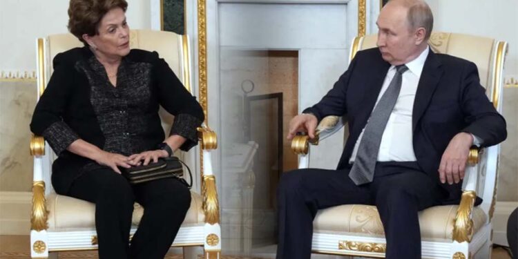 Dilma Rousseff e Vladimir Putin, durante encontro.
