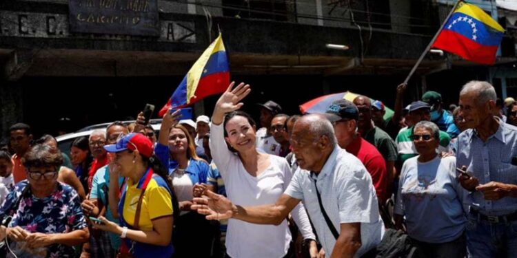 A líder da oposição venezuelana Maria Corina Machado.