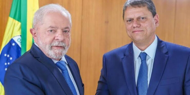 O Presidente Lula e o Governador de São Paulo, Tarcísio de Freitas