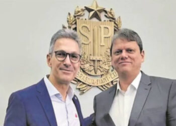 Governador de Minas, Zema (esq.) e o Governador de São Paulo, Tarcísio (dir.)