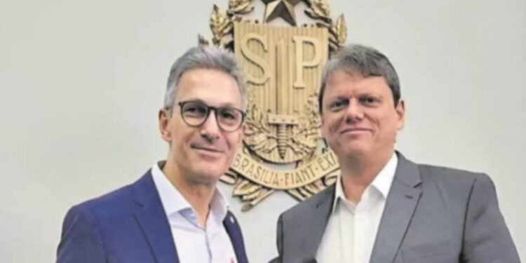 Governador de Minas, Zema (esq.) e o Governador de São Paulo, Tarcísio (dir.)