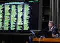 Presidente da Câmara, Artur Lira (PP-AL), acompanha placar na votação das regras fiscais
