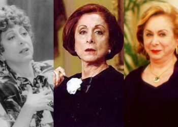 Aracy Balabanian como Dona Armênia, em Rainha da Sucata; Filomena Ferreto, em A Próxima Vítima; e Cassandra, em Sai de Baixo