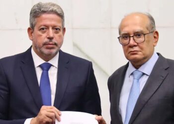 Presidente da Câmara, Arthur Lira (PP), e o ministro do STF, Gilmar Mendes