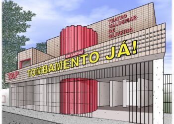 Charge feita por Humberto Araújo em protesto sobre o teatro