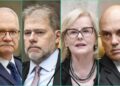 Da esquerda para direita, Edson Fachin, Dias Toffoli, Rosa Weber e Alexandre de Moraes.