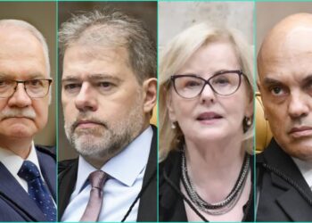 Da esquerda para direita, Edson Fachin, Dias Toffoli, Rosa Weber e Alexandre de Moraes.