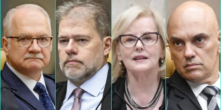 Da esquerda para direita, Edson Fachin, Dias Toffoli, Rosa Weber e Alexandre de Moraes.