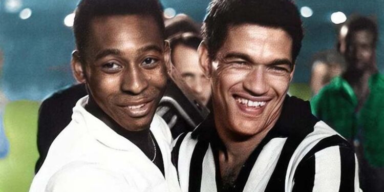 Pelé ao lado de Mané Garrincha