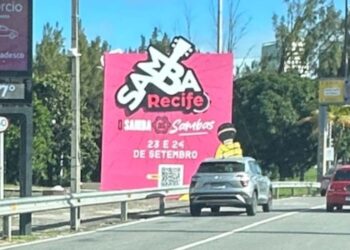 Placa irregular em canteiro público é alvo de críticas