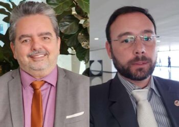 Jornalista Ricardo Antunes (esq.) e Múcio Aguiar (dir.)