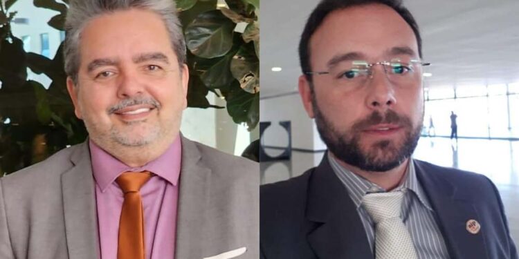 Jornalista Ricardo Antunes (esq.) e Múcio Aguiar (dir.)