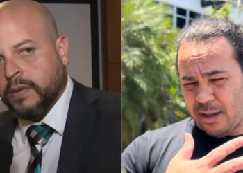 O advogado Otto Lopes e o acusado Ederlan Mariano