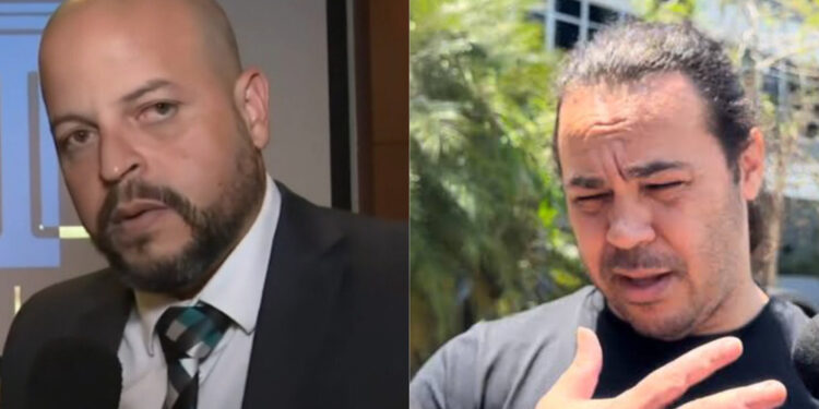 O advogado Otto Lopes e o acusado Ederlan Mariano