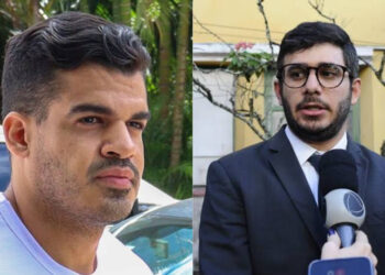 O filho caçula, Daniel Paes e o promotor de justiça, Leandro Guedes