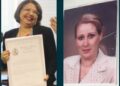 A juíza Maria Auri Alexandre (esq.) denunciada pela senhora Miriam de Fátima (dir.) pela morosidade na concessão da herança