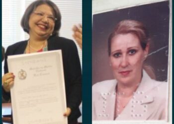 A juíza Maria Auri Alexandre (esq.) denunciada pela senhora Miriam de Fátima (dir.) pela morosidade na concessão da herança