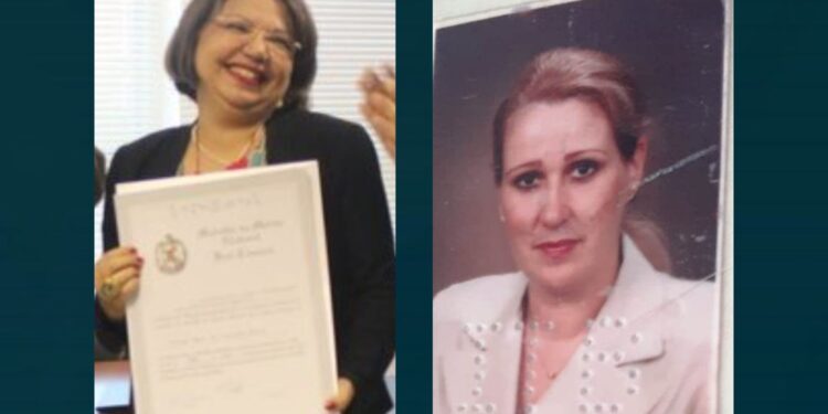 A juíza Maria Auri Alexandre (esq.) denunciada pela senhora Miriam de Fátima (dir.) pela morosidade na concessão da herança