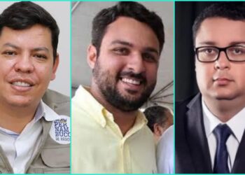 Blogueiros Alberes Xavier, Guilherme Aguiar e Edmar Lyra (esq. para dir.)