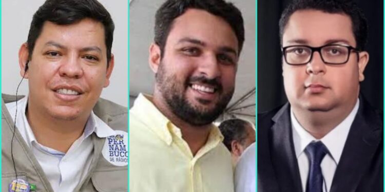 Blogueiros Alberes Xavier, Guilherme Aguiar e Edmar Lyra (esq. para dir.)