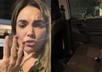 Deputada Paula Belmonte teve o vidro de carro destruído