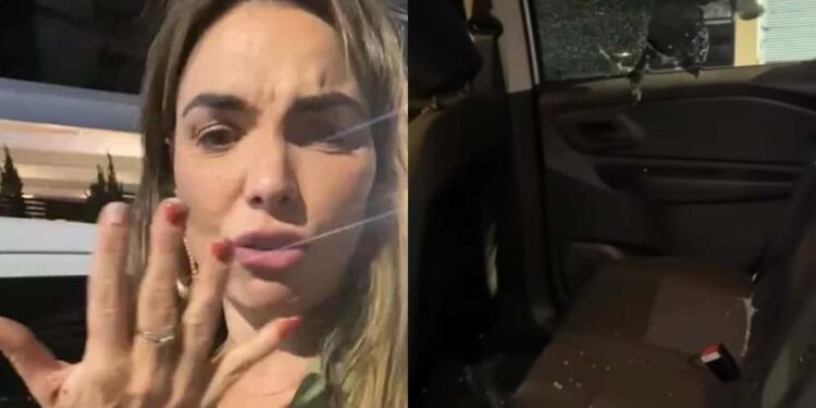 Deputada Paula Belmonte teve o vidro de carro destruído
