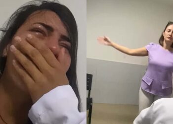 Amanda Oliveira gravou agressão e postou nas redes sociais