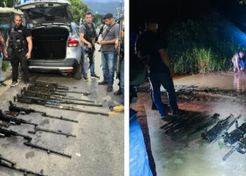 Operação conjunta do Exército e da Polícia Militar busca recuperar metralhadoras furtadas em Guarulhos.