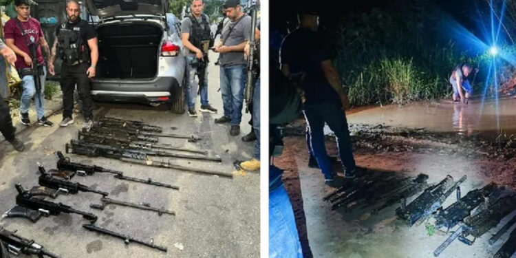 Operação conjunta do Exército e da Polícia Militar busca recuperar metralhadoras furtadas em Guarulhos.