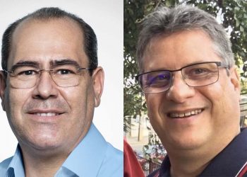 O prefeito Mano Medeiros e o jornalista Ricardo Dantas Barreto