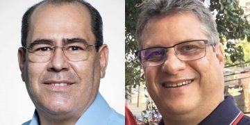 O prefeito Mano Medeiros e o jornalista Ricardo Dantas Barreto