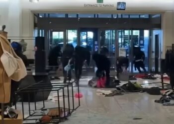 Grupo rouba loja em Los Angeles, uma das cinco cidades americanas mais atingidas pela onda de saques - Foto Reprodução